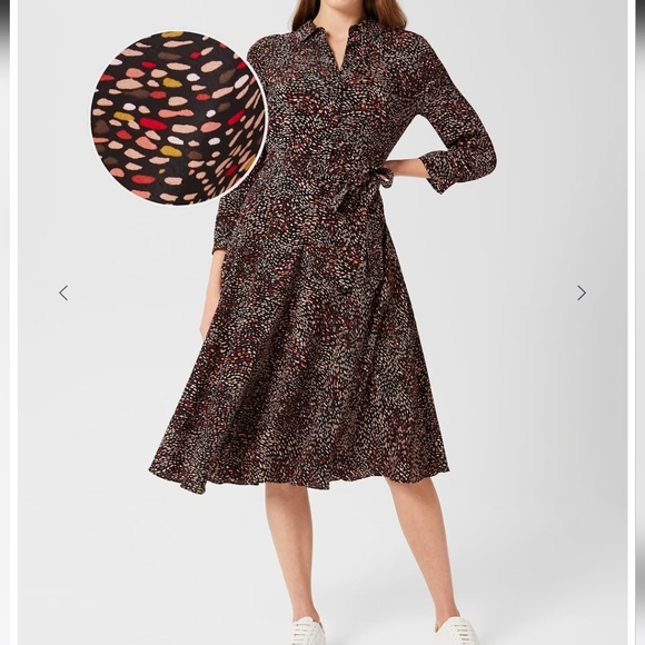 Hobbs london-Dress Alex Printed Shirt Dress/Color Blanck Multicolor/Size 8/NWOT - Picture 1 of 4
